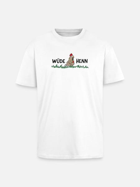 Wüde Henn Hendl Huhn - Oversized Heavyweight Unisex T-Shirt - Weiß