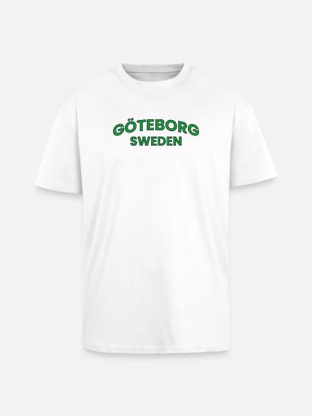 Gothenburg's green city text - Unisex Oversized Heavyweight T-shirt - white