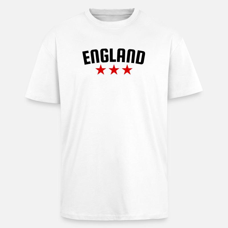 Angleterre 3 étoiles Design - T-shirt unisexe oversize épais - blanc
