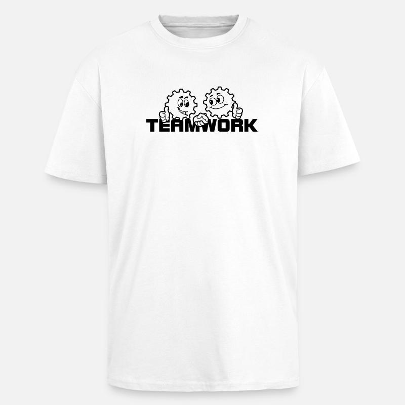 Teamwork 3 - Unisex Oversized Heavyweight T-shirt - white