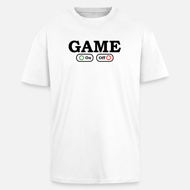 Mode de jeu : Activé/Désactivé - T-shirt unisexe oversize épais - blanc