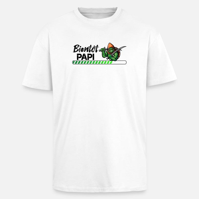 Bientôt papi ninja - T-shirt unisexe oversize épais - blanc