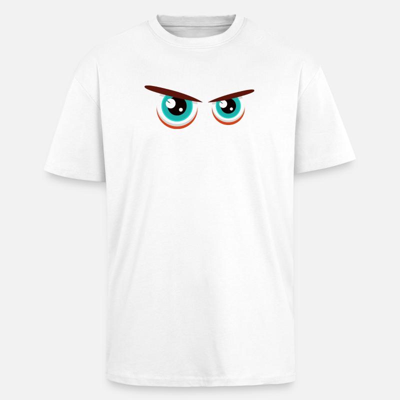 Intensive Blickblicke mit angespannter Mimik - Oversized Heavyweight Unisex T-Shirt - Weiß