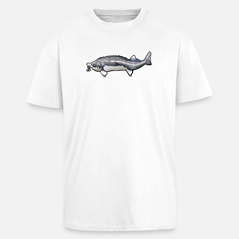 Grubbed Kelfish Tail Pattern - Unisex Oversized Heavyweight T-shirt - white