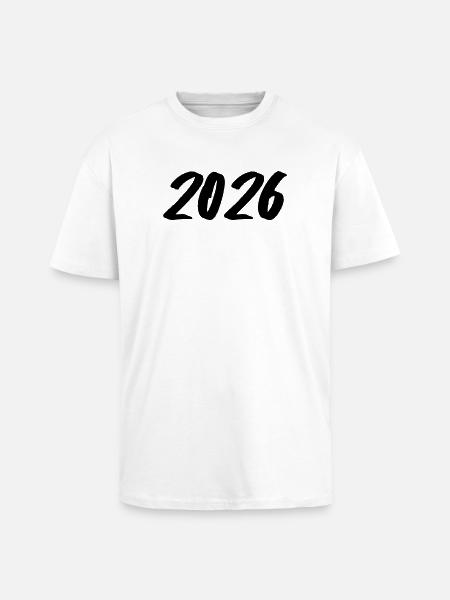 Year 2026 Brushstroke - Unisex Oversized Heavyweight T-shirt - white