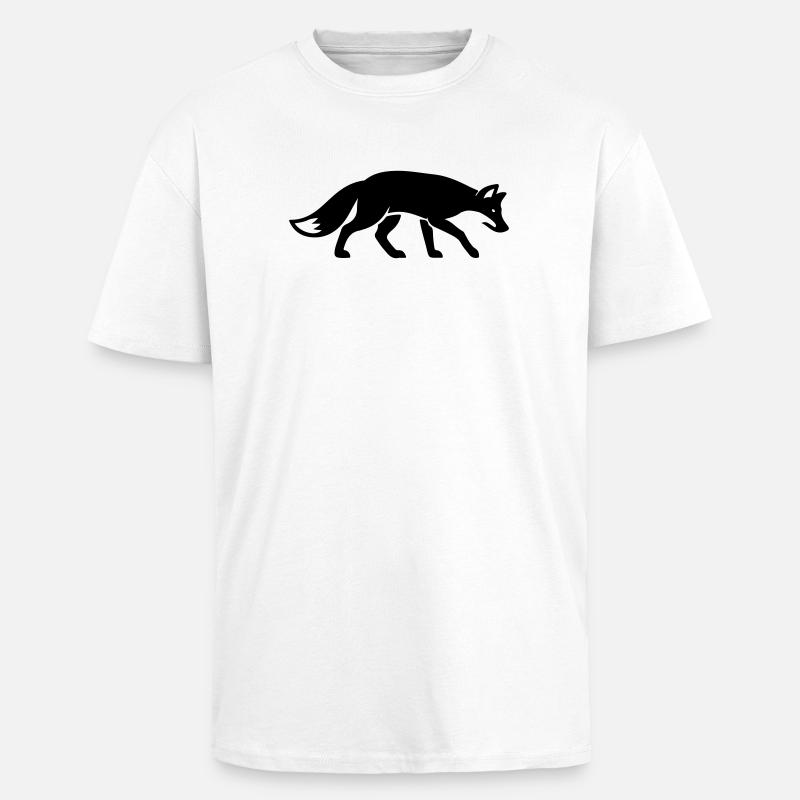 Fuchs Tier - Oversized Heavyweight Unisex T-Shirt - Weiß