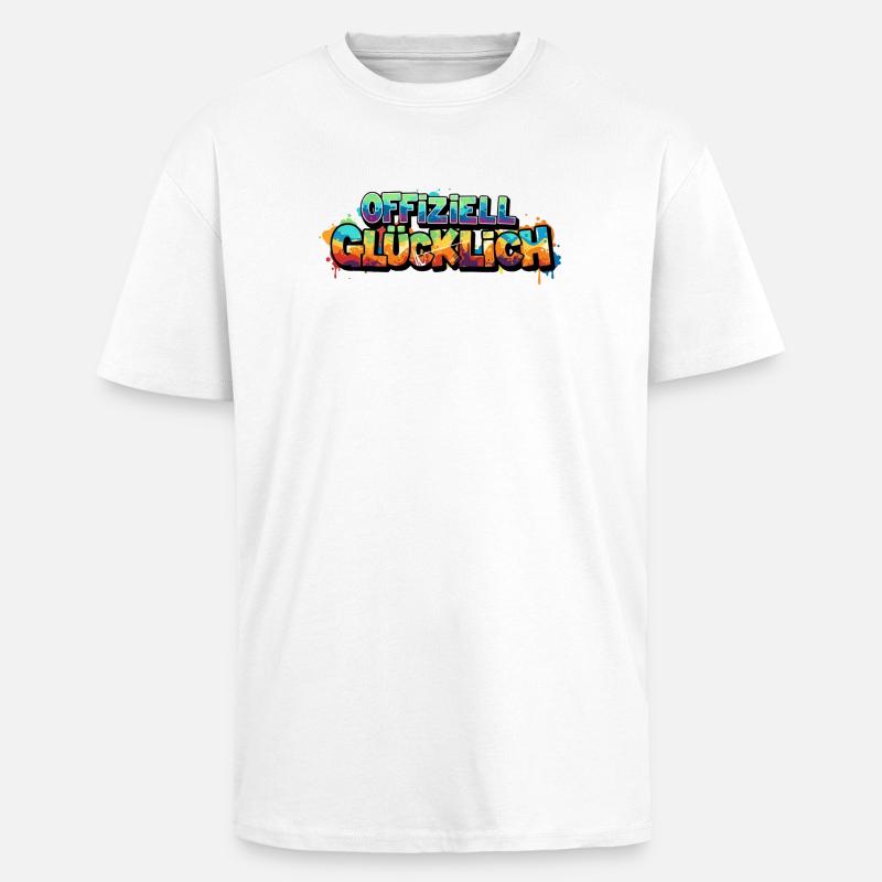 Offiziell Glücklich Version 2 - Oversized Heavyweight Unisex T-Shirt - Weiß