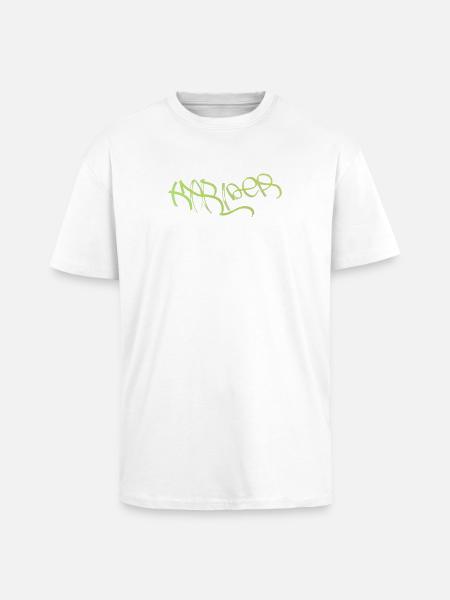 Neon Graffiti Green Lettering Karlder - Unisex Oversized Heavyweight T-shirt - white