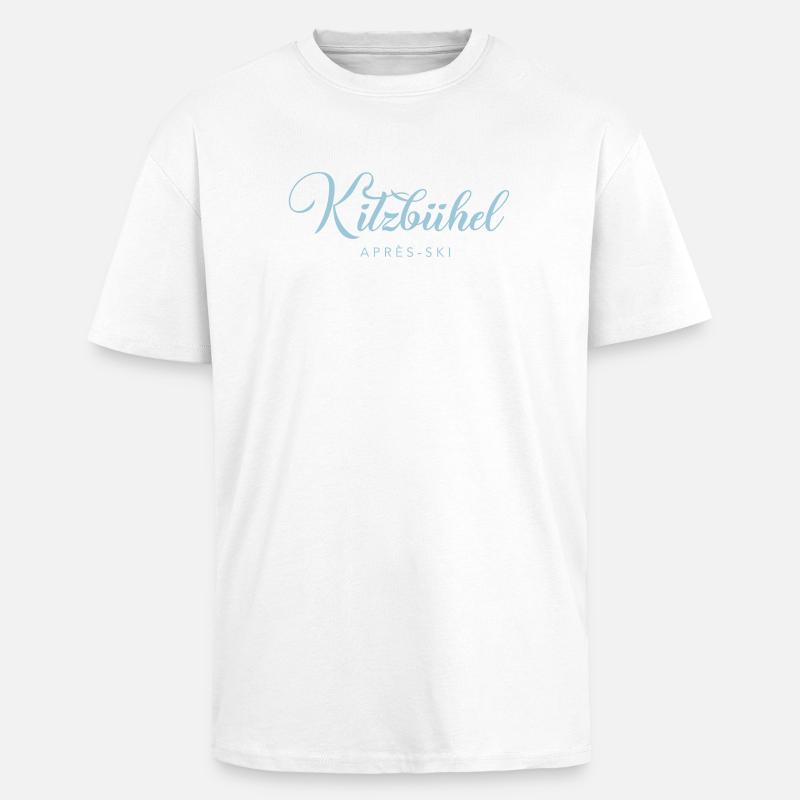 KITZBÜHEL Apres-Ski Austria Österreich - T-shirt unisexe oversize épais - blanc