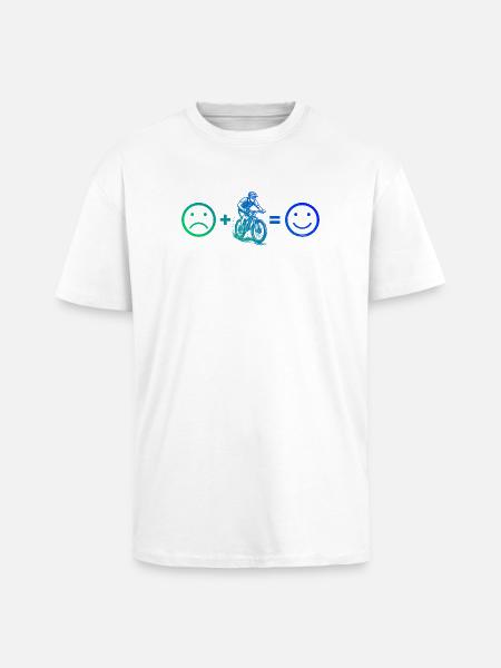 Simple mountain bike timeless design - Unisex Oversized Heavyweight T-shirt - white