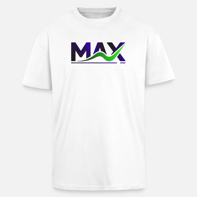 MAX Wave Gradient Logo Tee - Oversized Heavyweight Unisex T-Shirt - Weiß