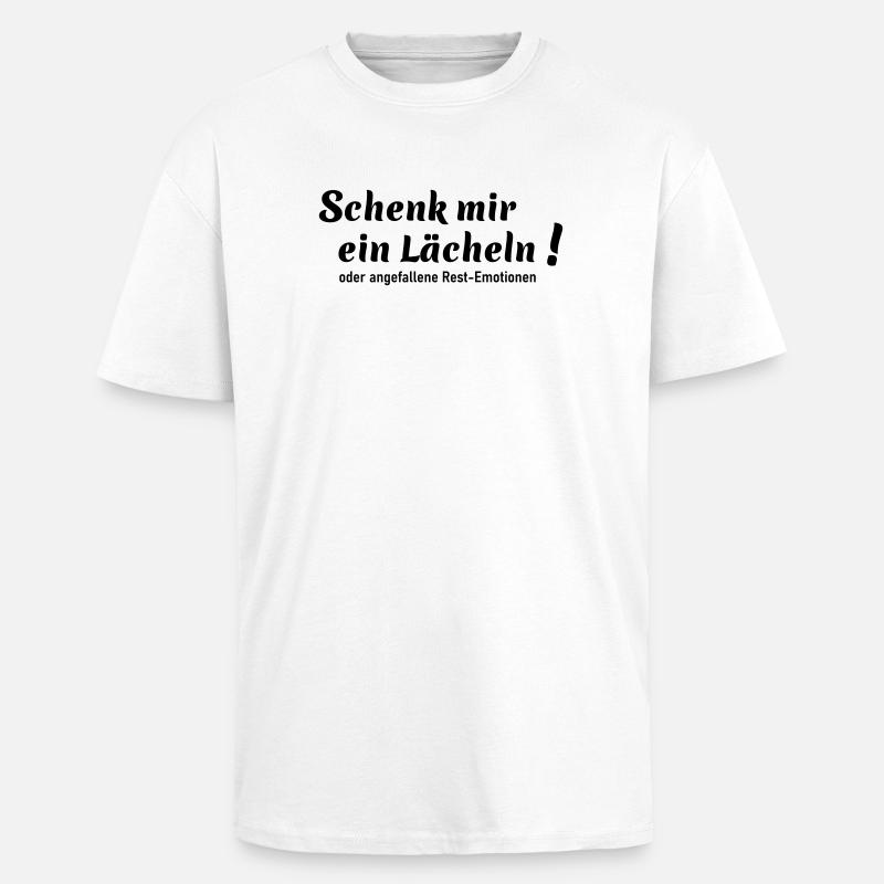Schenk mir ein Lächeln - Oversized Heavyweight Unisex T-Shirt - Weiß