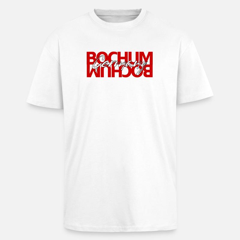 Bochum Germany Script Overlay - Oversized Heavyweight Unisex T-Shirt - Weiß