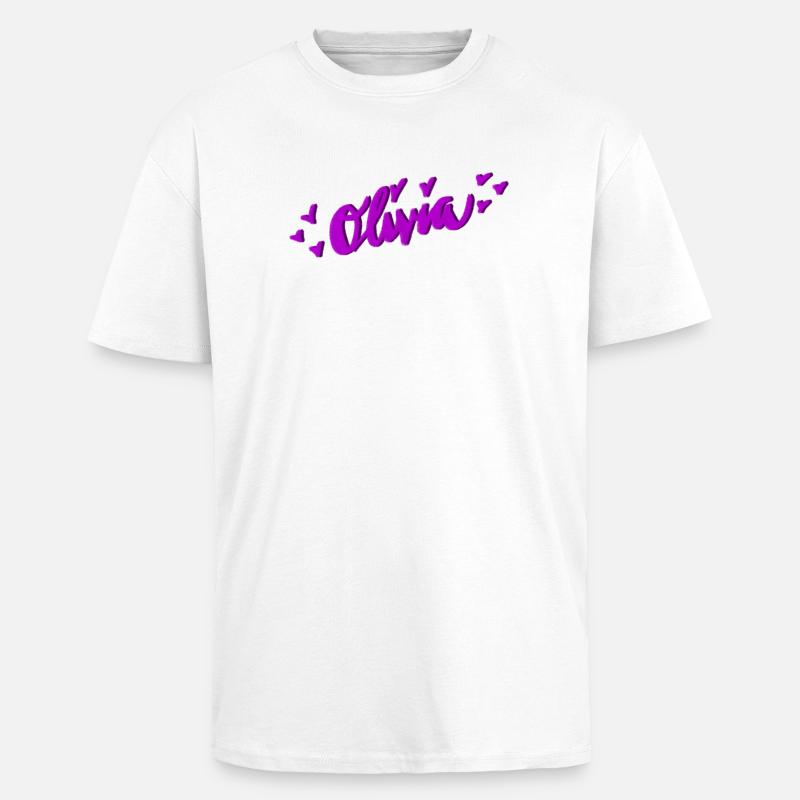 Olivia - T-shirt unisexe oversize épais - blanc