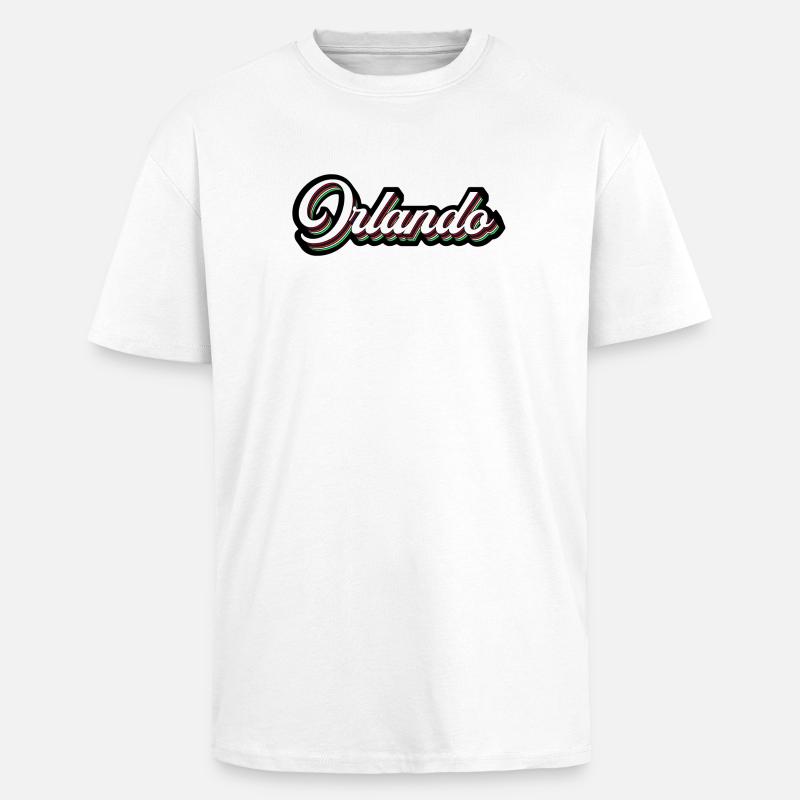 Orlando Rainbow Script - Unisex Oversized Heavyweight T-shirt - white