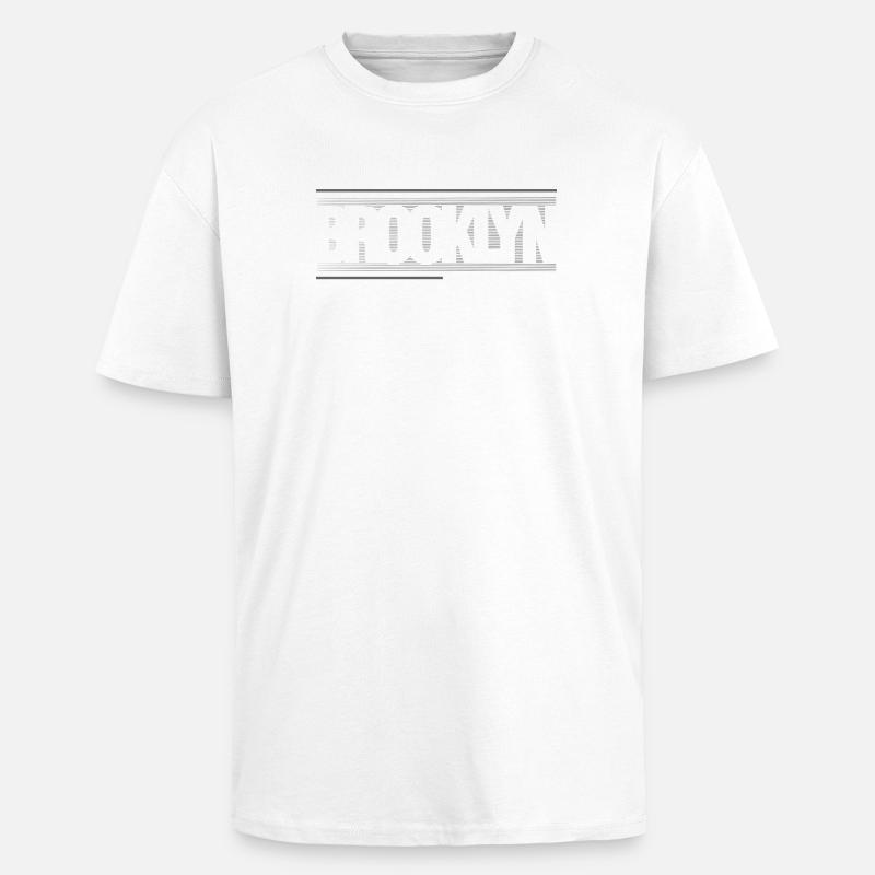 Winde der Skyline von Brooklyn Silhouette - Oversized Heavyweight Unisex T-Shirt - Weiß
