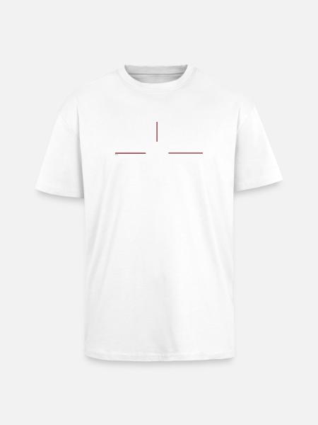 Minimalist redline graphic - Unisex Oversized Heavyweight T-shirt - white