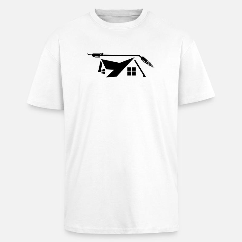 Brûleur à gaz couvreur de maison - T-shirt unisexe oversize épais - blanc