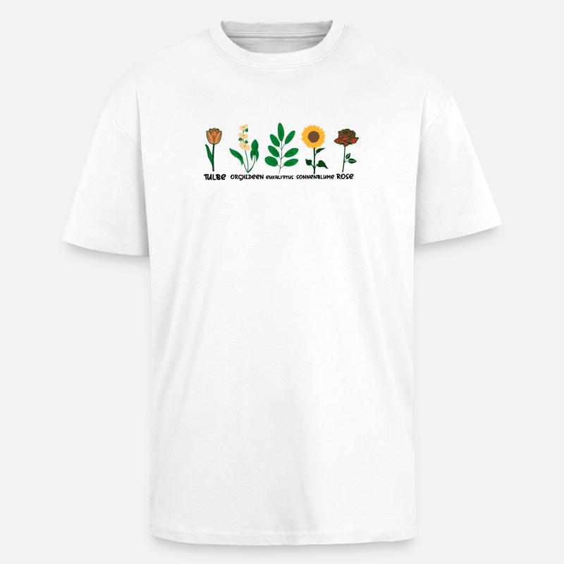 Kukka-lajit - Paksu unisex oversize t-paita - valkoinen