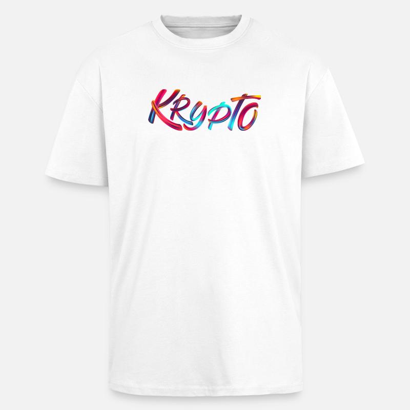 Krypto / Crypto - Unisex Oversized Heavyweight T-shirt - white