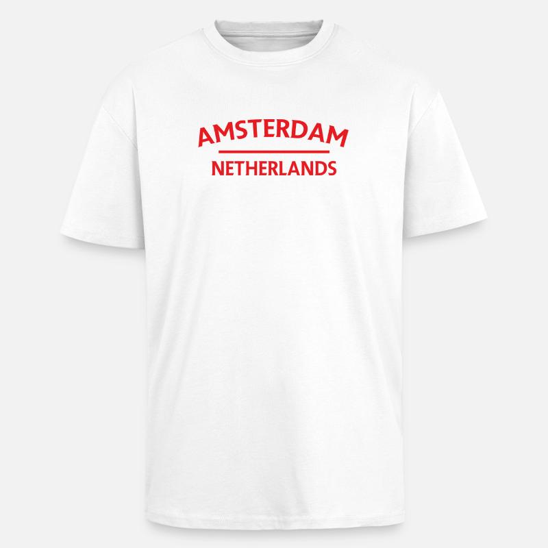 Amsterdam – Niederländisches Textdesign - Oversized Heavyweight Unisex T-Shirt - Weiß