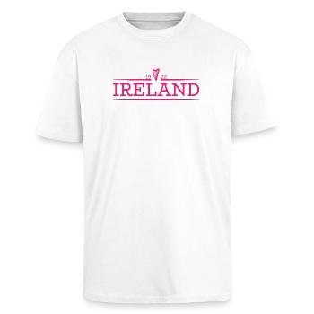 Ireland - Irland - Ire - irisch - Harfe - Oversized Heavyweight Unisex T-Shirt - Weiß - Vorne - Alina (178cm) & Michal (187cm)