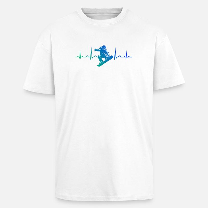 Compact snowboard design for snowboard - Unisex Oversized Heavyweight T-shirt - white