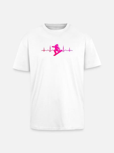 Klare Snowboard Botschaft - Oversized Heavyweight Unisex T-Shirt - Weiß