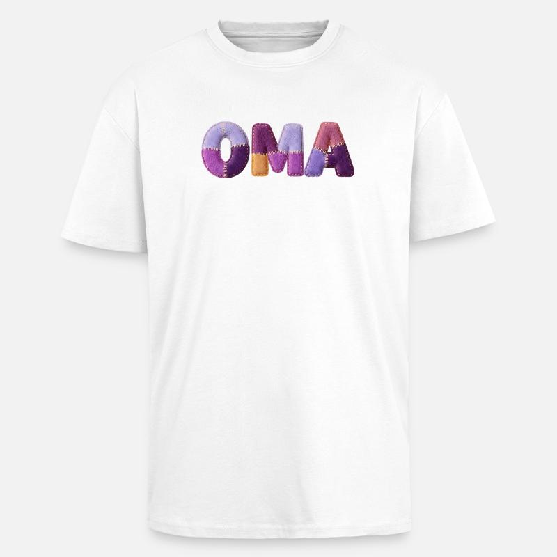 Grand-mère Patchwork Letters : Tendance majeure - T-shirt unisexe oversize épais - blanc