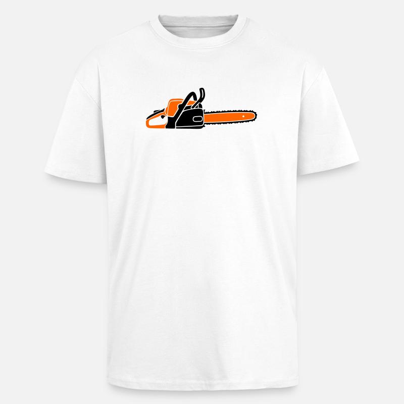 Tronçonneuse Tronçonneuse Bûcheron Bûcheron - T-shirt unisexe oversize épais - blanc