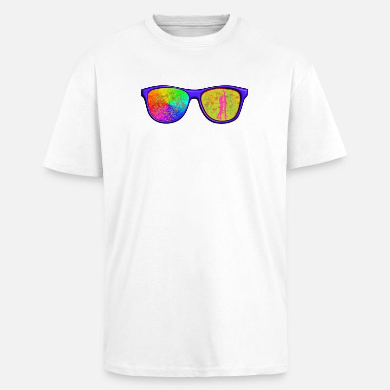 Cap mit Brille - Oversized Heavyweight Unisex T-Shirt - Weiß