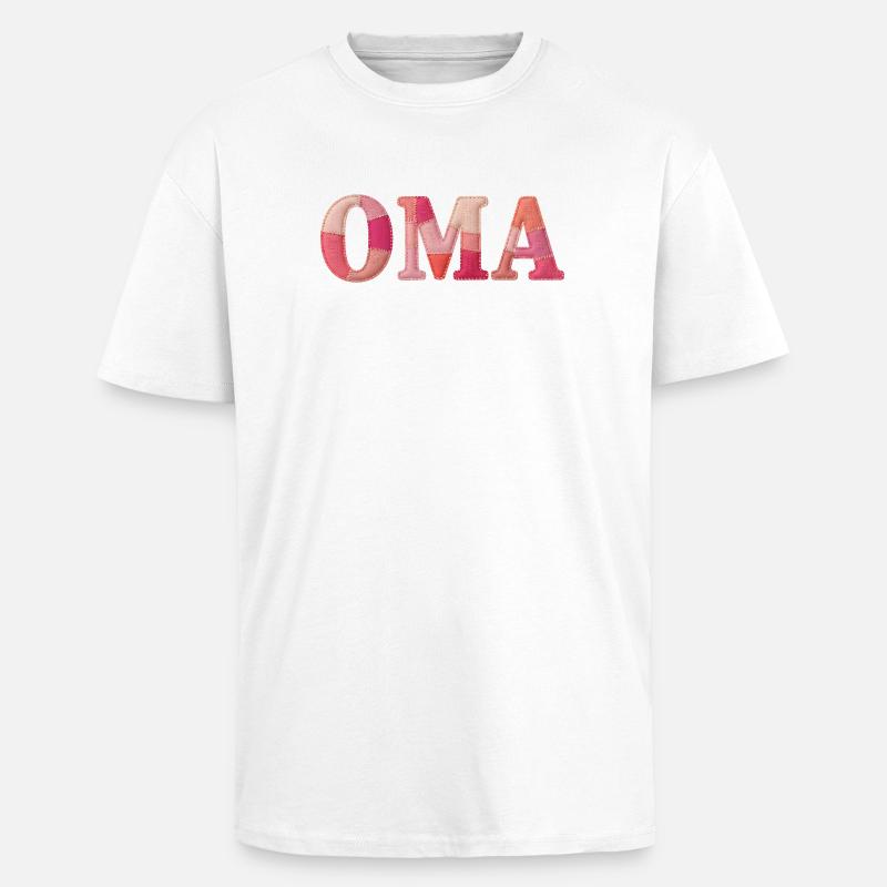 OMA Cozy Patchwork Statement Geschenk - Oversized Heavyweight Unisex T-Shirt - Weiß