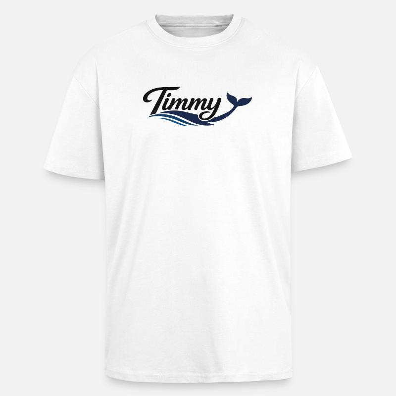 Timmy Wal Ondes typographiques - T-shirt unisexe oversize épais - blanc