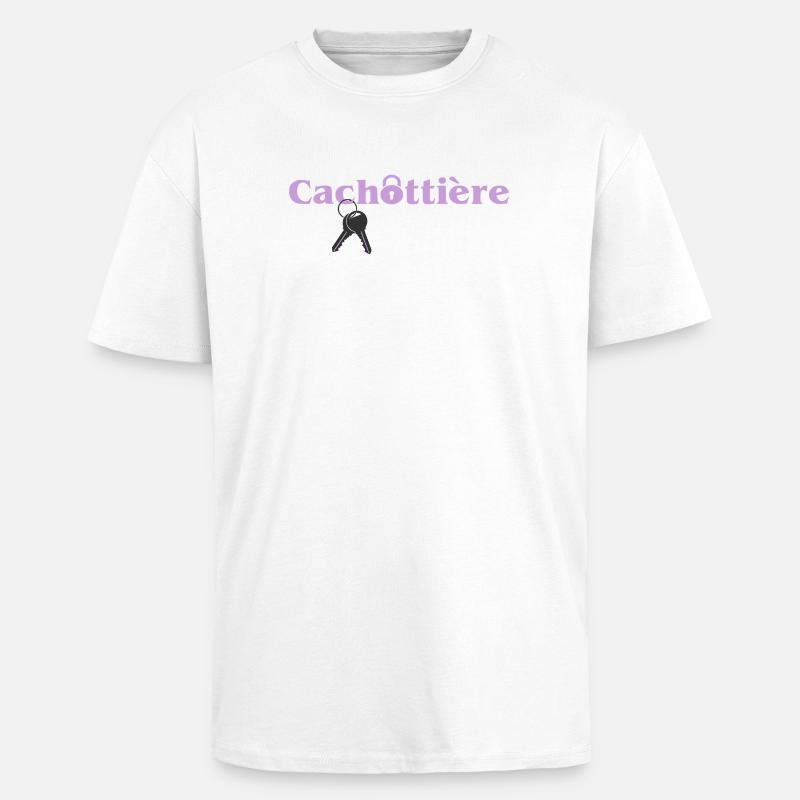 Cachottière Clés et Mystère - T-shirt unisexe oversize épais - blanc