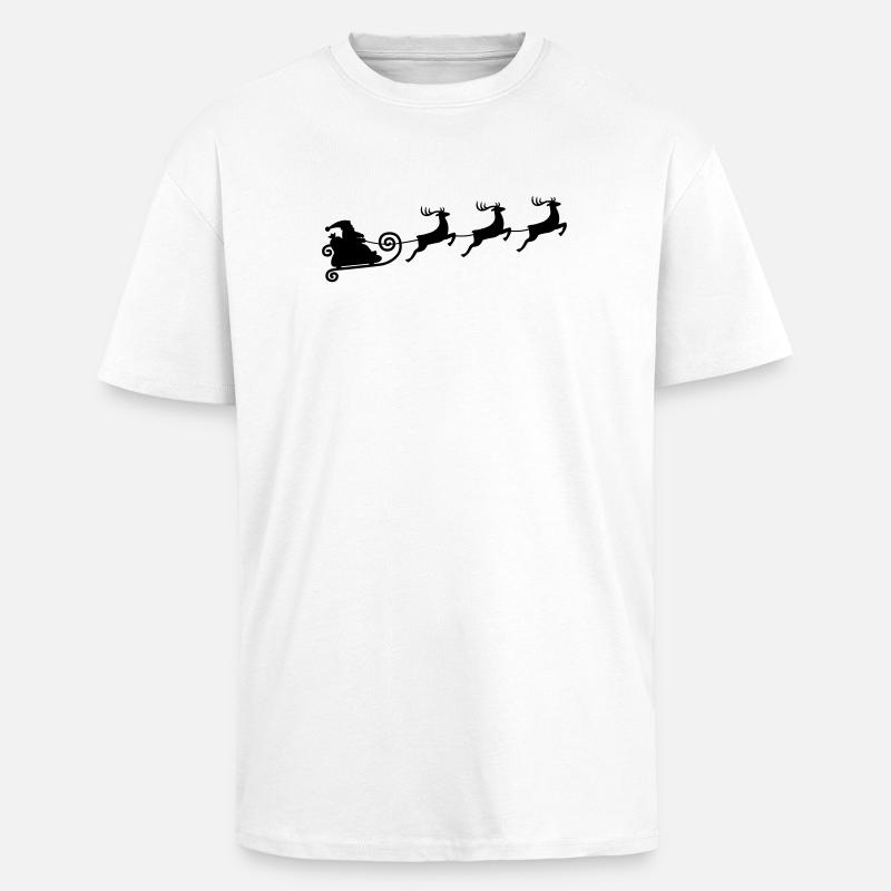 Rentierschlittenfahrt - Oversized Heavyweight Unisex T-Shirt - Weiß
