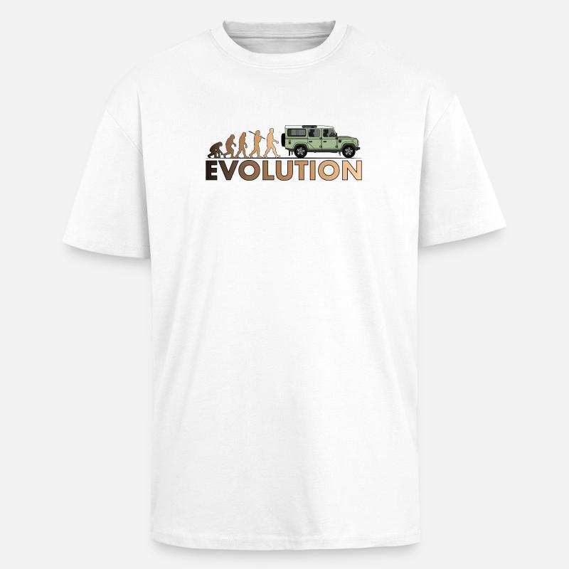 Defender 110 Évolution - T-shirt unisexe oversize épais - blanc