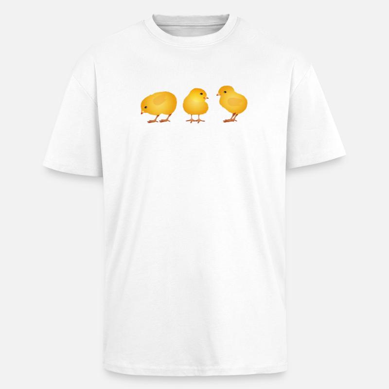 Chick – Cute Spring and Easter Motif - Unisex Oversized Heavyweight T-shirt - white