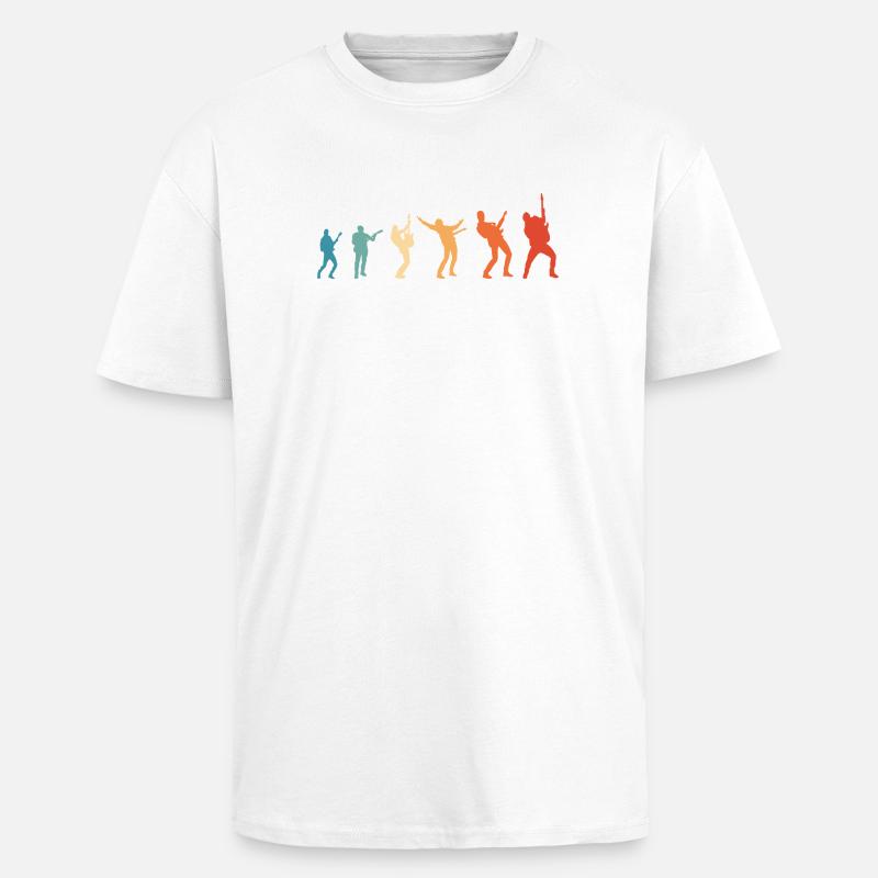 Evolution Rockmusik Rock Gitarrist - Oversized Heavyweight Unisex T-Shirt - Weiß