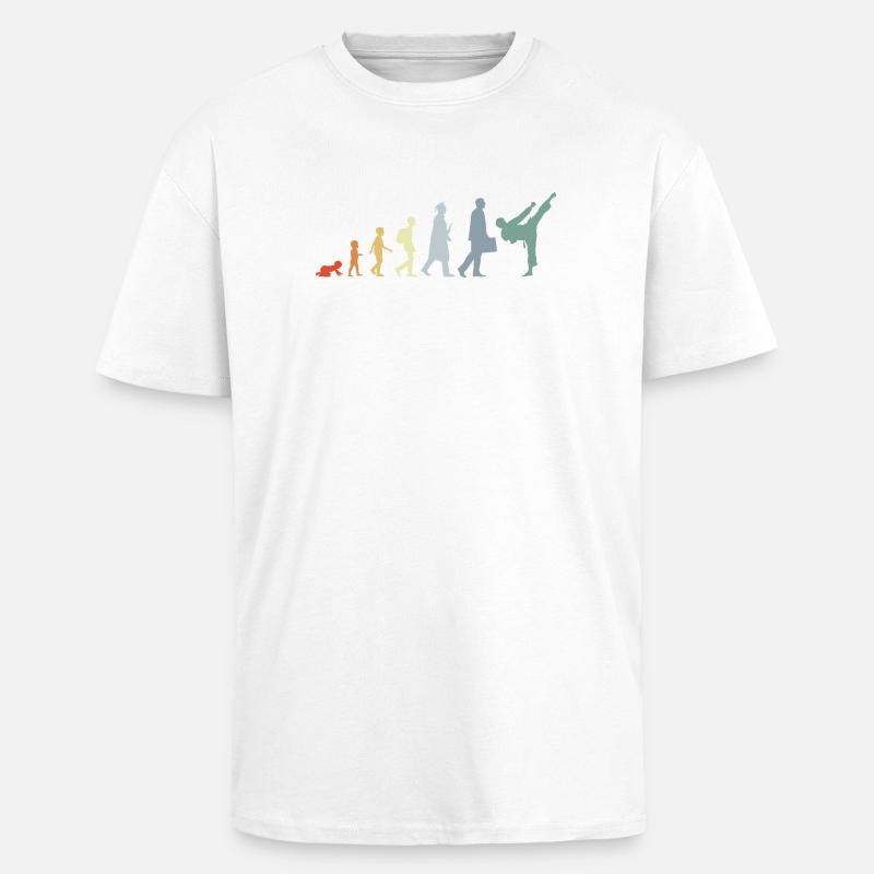 Rétro Karateka Evolution - T-shirt unisexe oversize épais - blanc