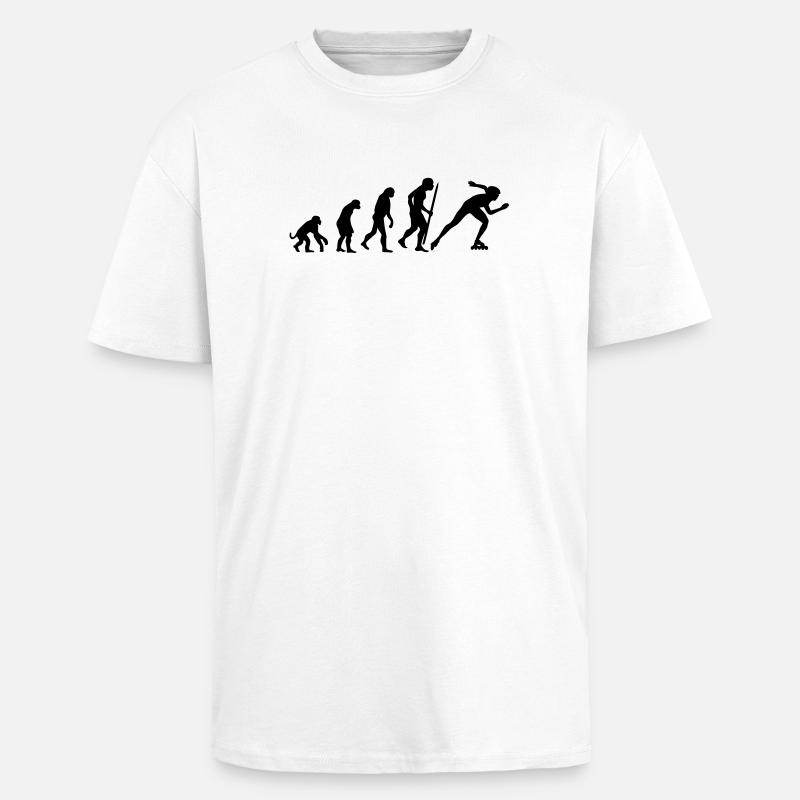 Evolution of inline speed skating - Unisex Oversized Heavyweight T-shirt - white