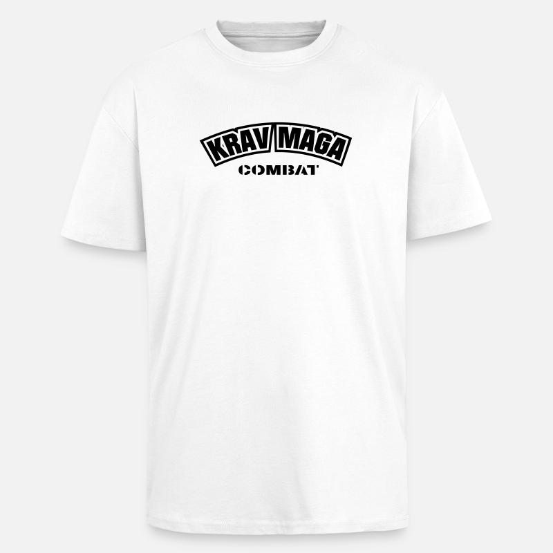 KravMaga Combat - Unisex Oversized Heavyweight T-shirt - white