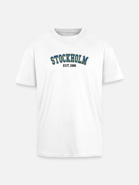 Stockholm Fondée en 1996 - T-shirt unisexe oversize épais - blanc