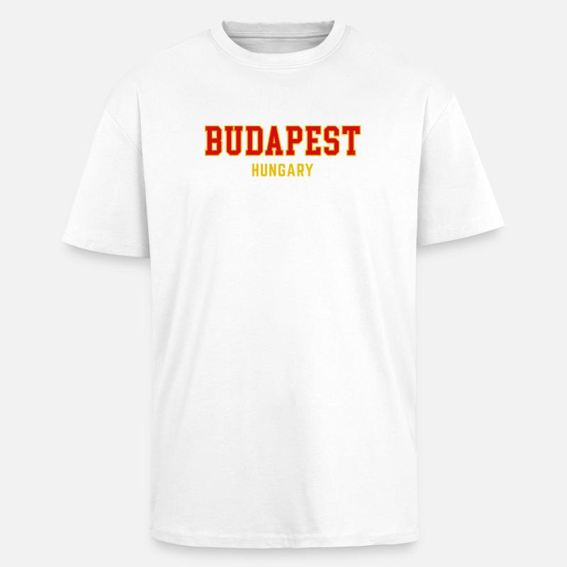 Budapest City Pride Varsity - Oversized Heavyweight Unisex T-Shirt - Weiß