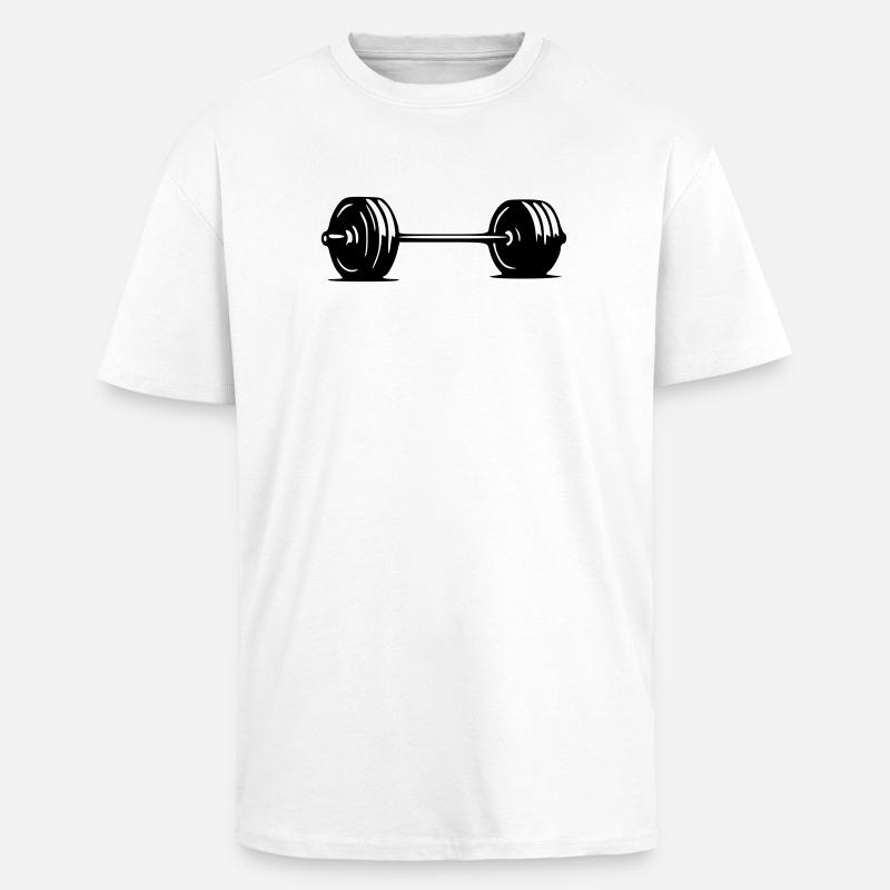 Barbell - Oversized Heavyweight Unisex T-Shirt - Weiß