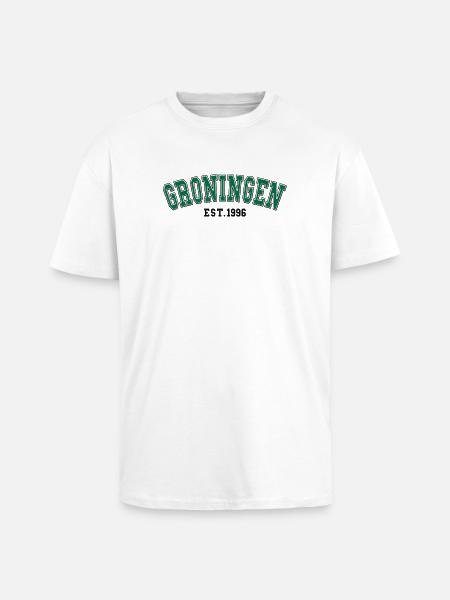 Groningen Est. 1996 - Unisex Oversized Heavyweight T-shirt - white