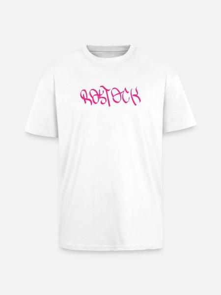 Rostock Graffiti Style T-Shirt - Unisex Oversized Heavyweight T-shirt - white