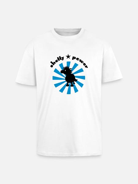 Label "shetty power" - Oversized Heavyweight Unisex T-Shirt - Weiß