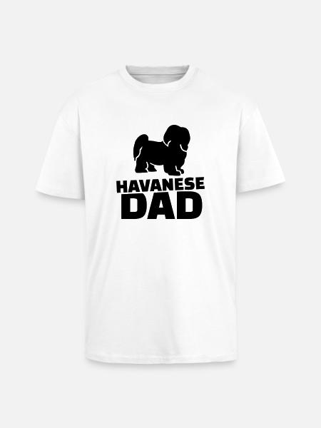 Havanese Dad - T-shirt unisexe oversize épais - blanc