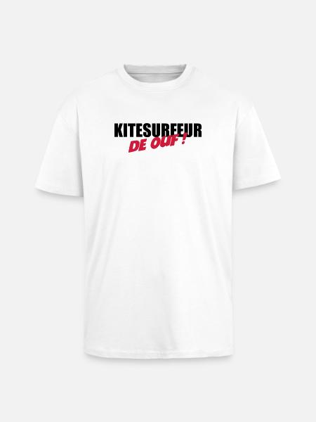 Kiteboarding / Kitesurfing / Kitesurf / - T-shirt unisexe oversize épais - blanc