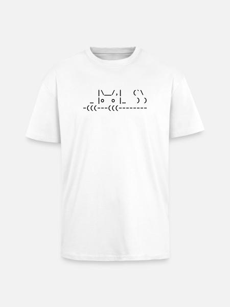 chat ascii mignon - chat ascii mignon - T-shirt unisexe oversize épais - blanc